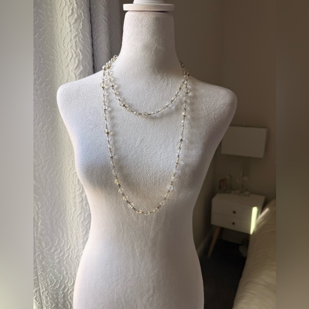 Vintage Elegant Vintage Crystal Beaded Necklace (without clasp)